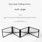 4 Way Mirror 360 Degree Portable Foldable Makeup Mirror, Self Hair Cutting