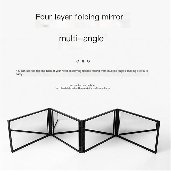 4 Way Mirror 360 Degree Portable Foldable Makeup Mirror, Self Hair Cutting