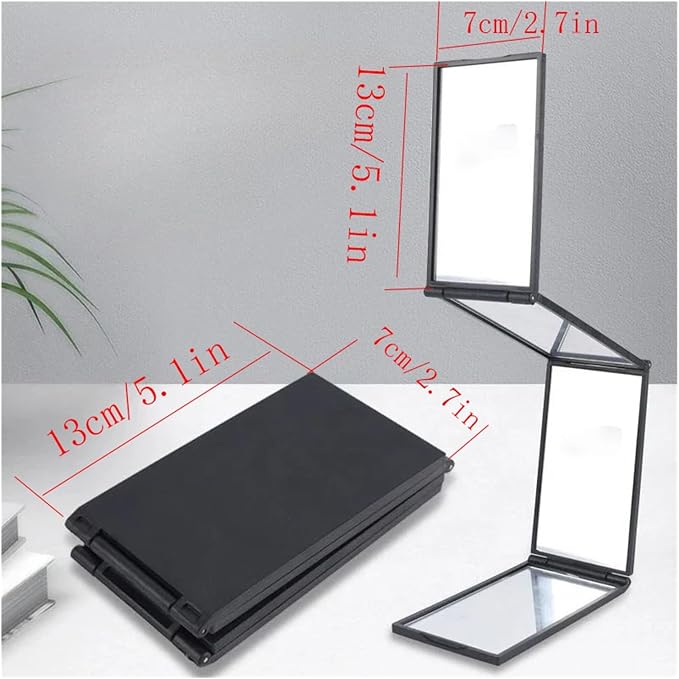 4 Way Mirror 360 Degree Portable Foldable Makeup Mirror, Self Hair Cutting