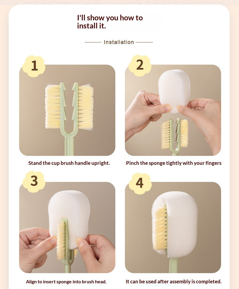 Multifunctional 5 in 1 Cup Brush Cleaning Tools,  Straw Brush Cleaner Bottle Lid Gap Cleaning Brush for Home Kitchen