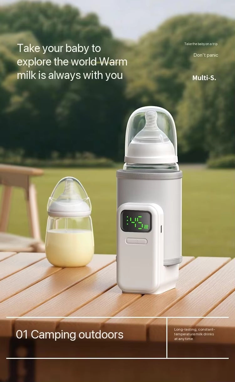 Portable Milk Warmer for Baby: Portable, Cordless, 5000mAh Battery, USB-charged