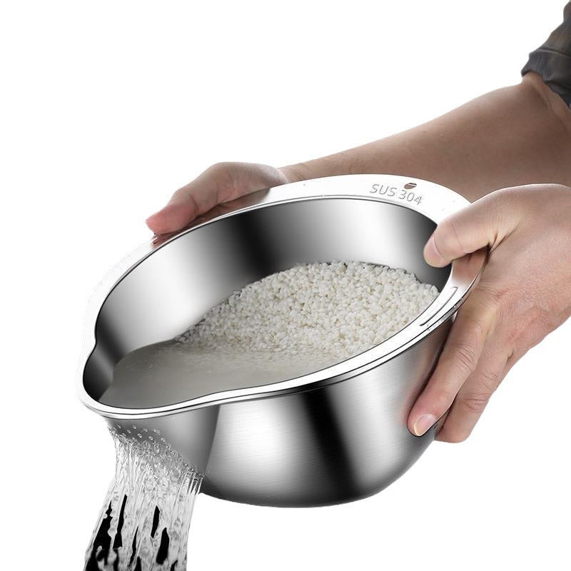 Multifunctional Washing bowl, Draining Bowl, 304 Grade SS, Rice, Vegetable Fruit Washing Basin