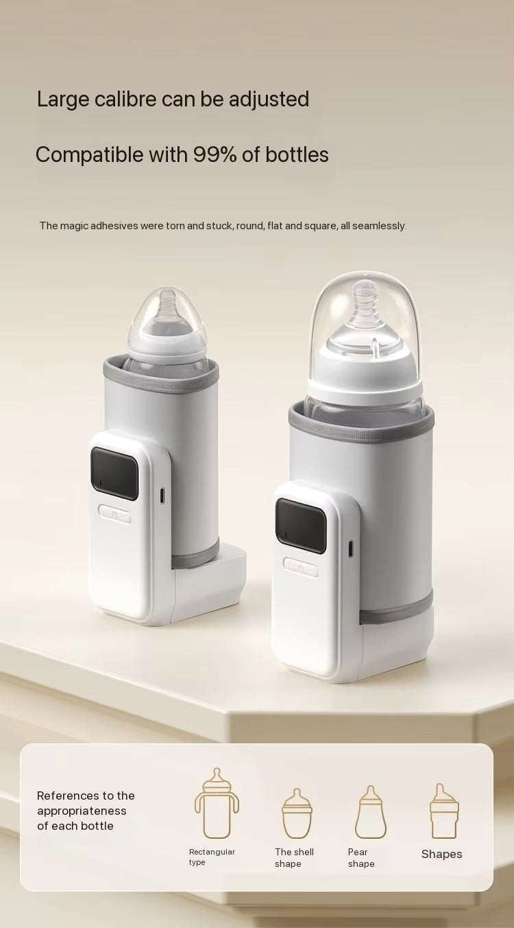 Portable Milk Warmer for Baby: Portable, Cordless, 5000mAh Battery, USB-charged