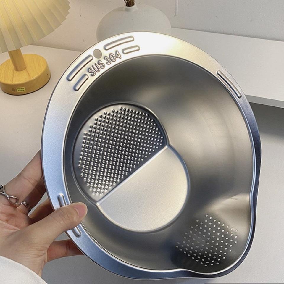 Multifunctional Washing bowl, Draining Bowl, 304 Grade SS, Rice, Vegetable Fruit Washing Basin