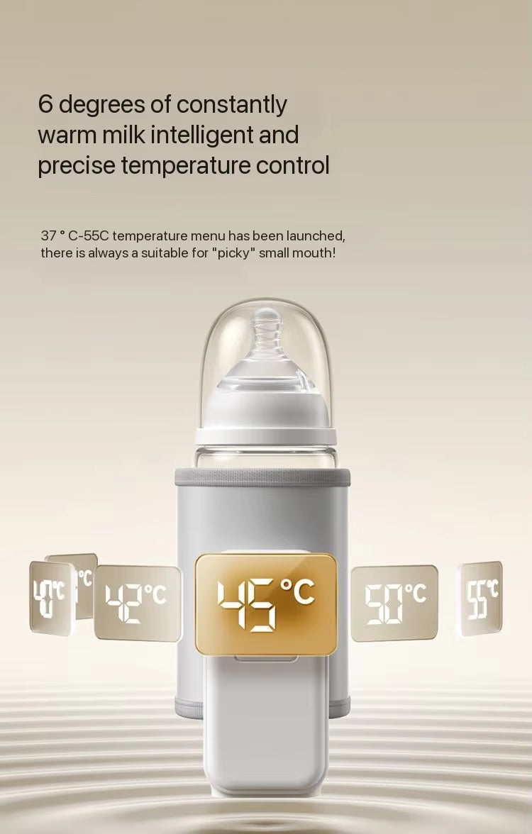 Portable Milk Warmer for Baby: Portable, Cordless, 5000mAh Battery, USB-charged