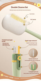 Multifunctional 5 in 1 Cup Brush Cleaning Tools,  Straw Brush Cleaner Bottle Lid Gap Cleaning Brush for Home Kitchen