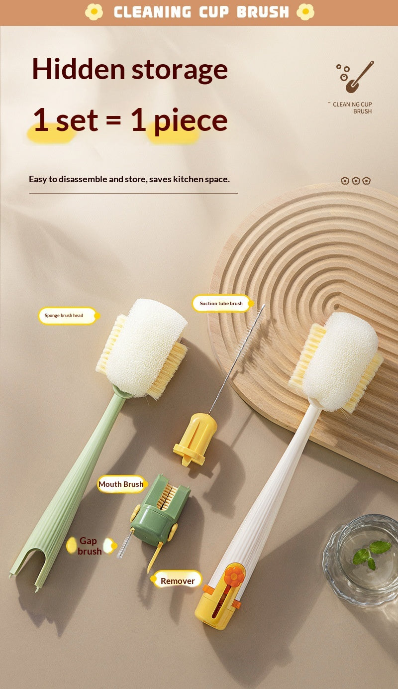Multifunctional 5 in 1 Cup Brush Cleaning Tools,  Straw Brush Cleaner Bottle Lid Gap Cleaning Brush for Home Kitchen