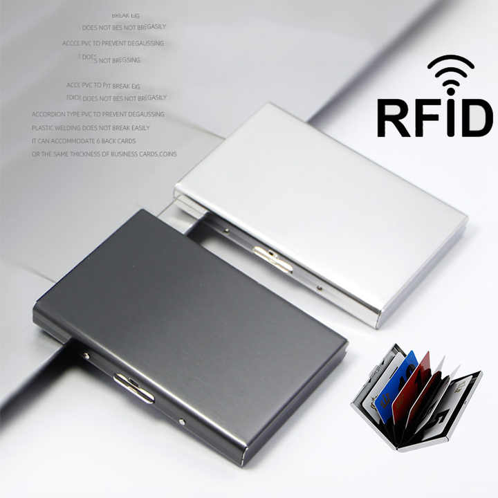 Original RFID Blocking Card Holder Stainless Steel 6 Card Slot