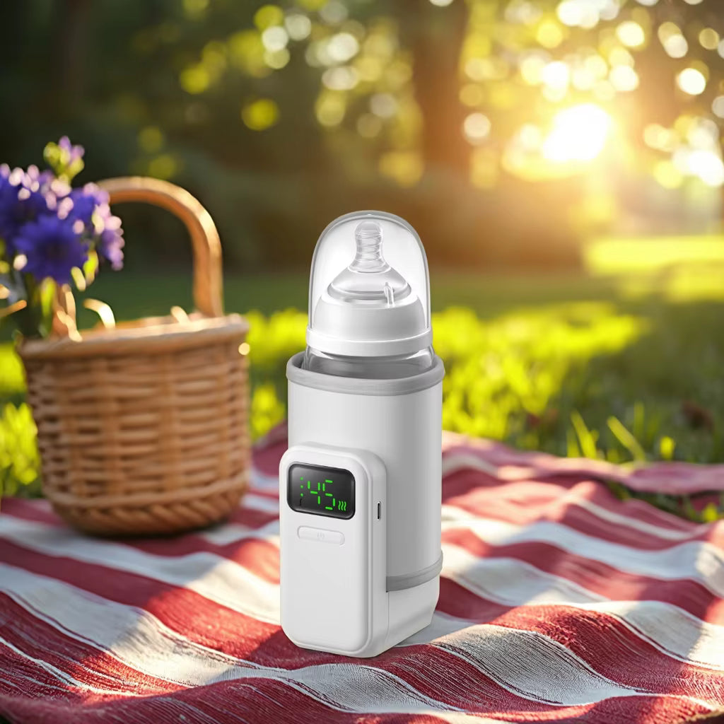 Portable Milk Warmer for Baby: Portable, Cordless, 5000mAh Battery, USB-charged